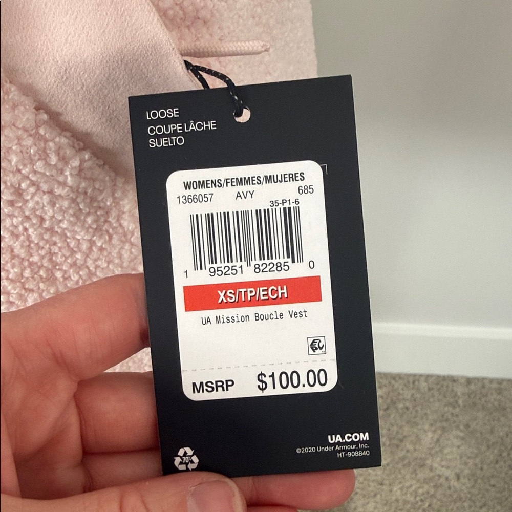 NEW w/TAGS Under Armour Light Pink Fleece Vest - Picture 7 of 9